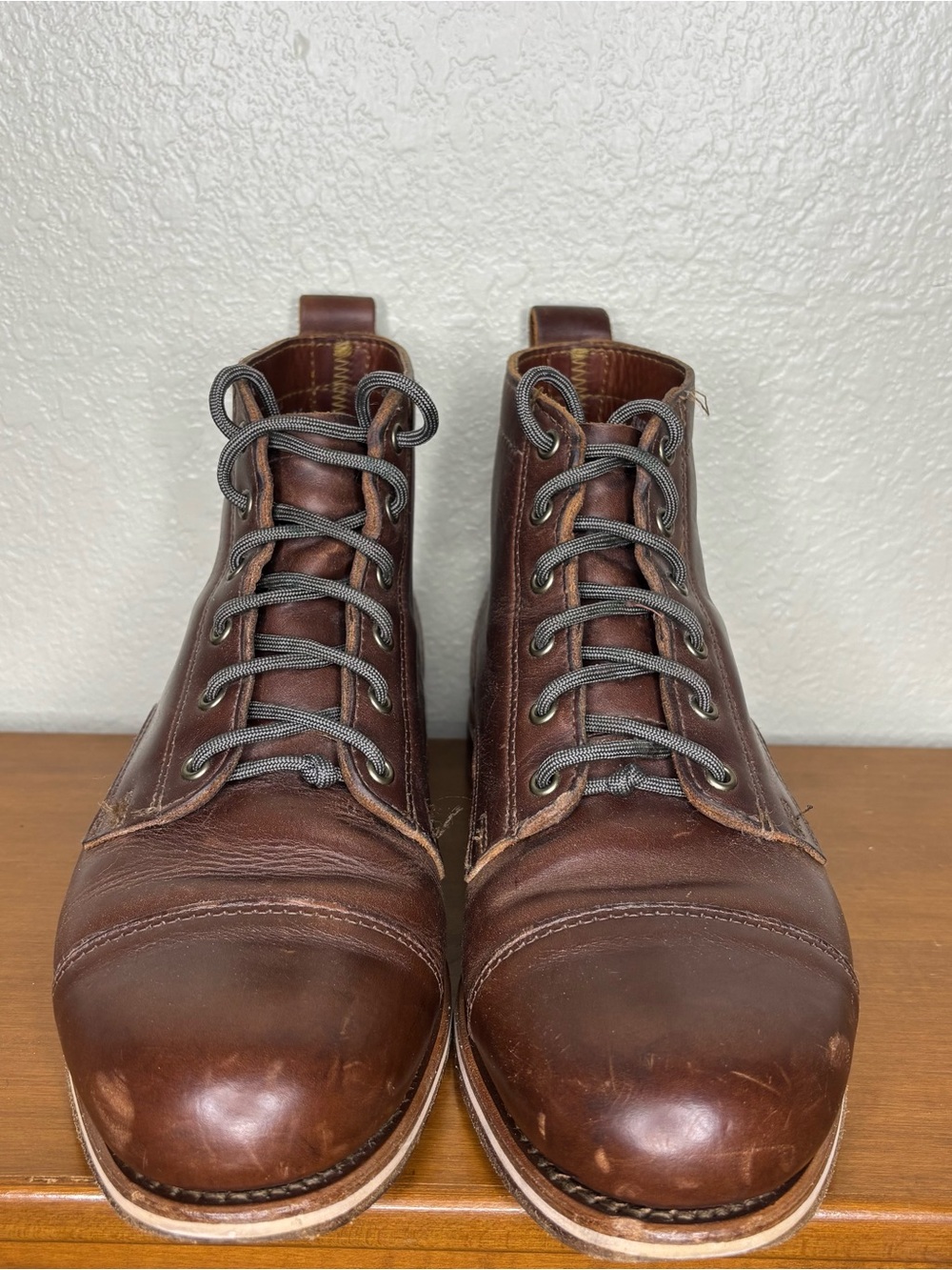Helm The Zind Mens Brown Leather Lace Up Ankle Boots Size 8.5 Made in USA - Picture 6 of 10
